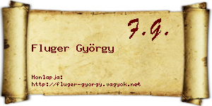 Fluger György névjegykártya
